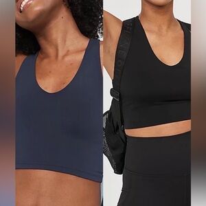 OFFLINE By Aerie Real Me Racerback Longline Sports Bra Bundle of 2 Navy Black